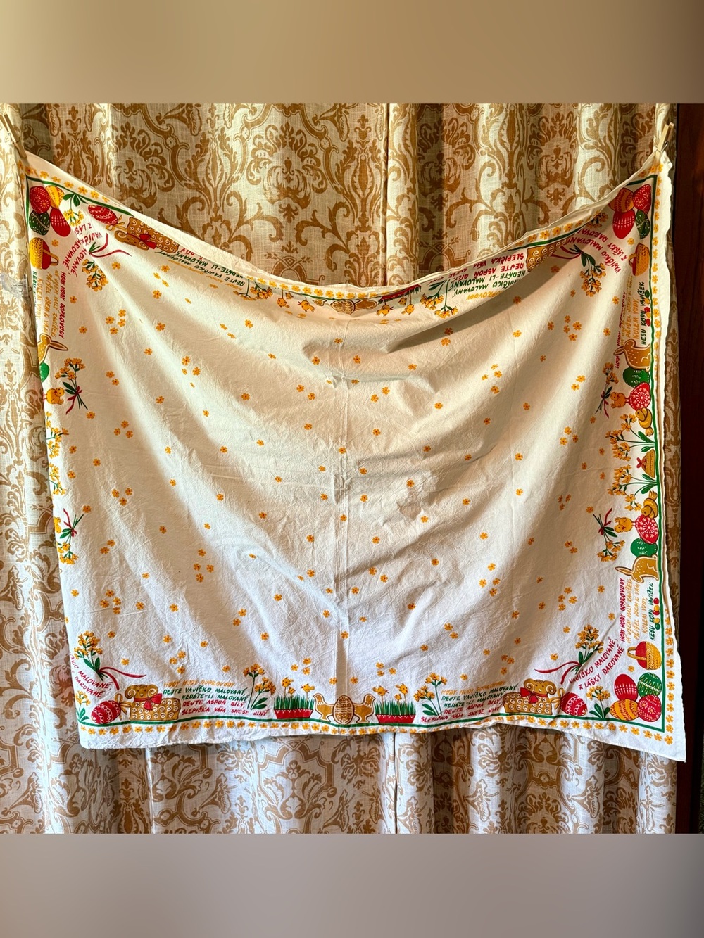 Vintage Mid Century Czech Easter Tablecloth